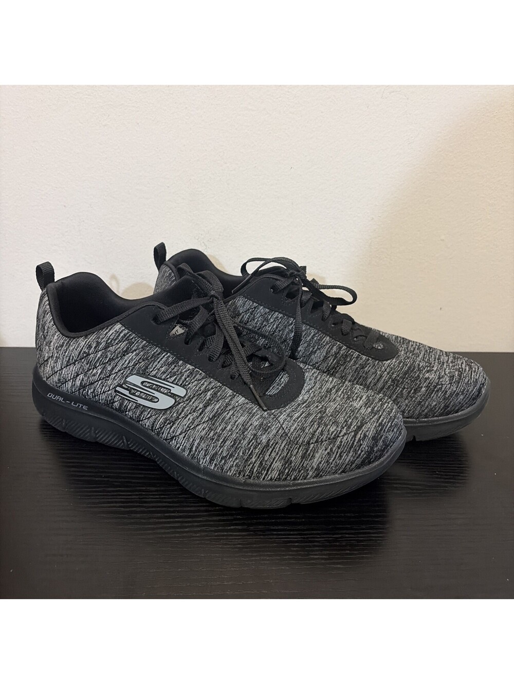 Skechers Womens Flex Appeal 2.0 12753 Gray black Running Shoes Sneakers Size 9.5